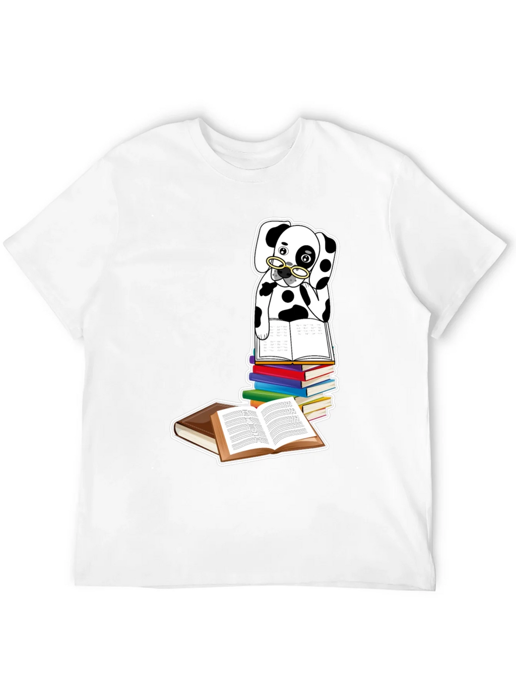 Dalmatian Dog Reading Books T-Shirt