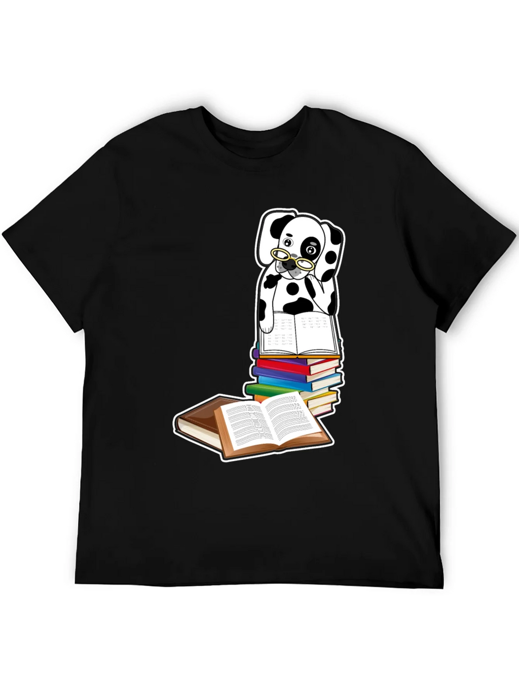 Dalmatian Dog Reading Books T-Shirt