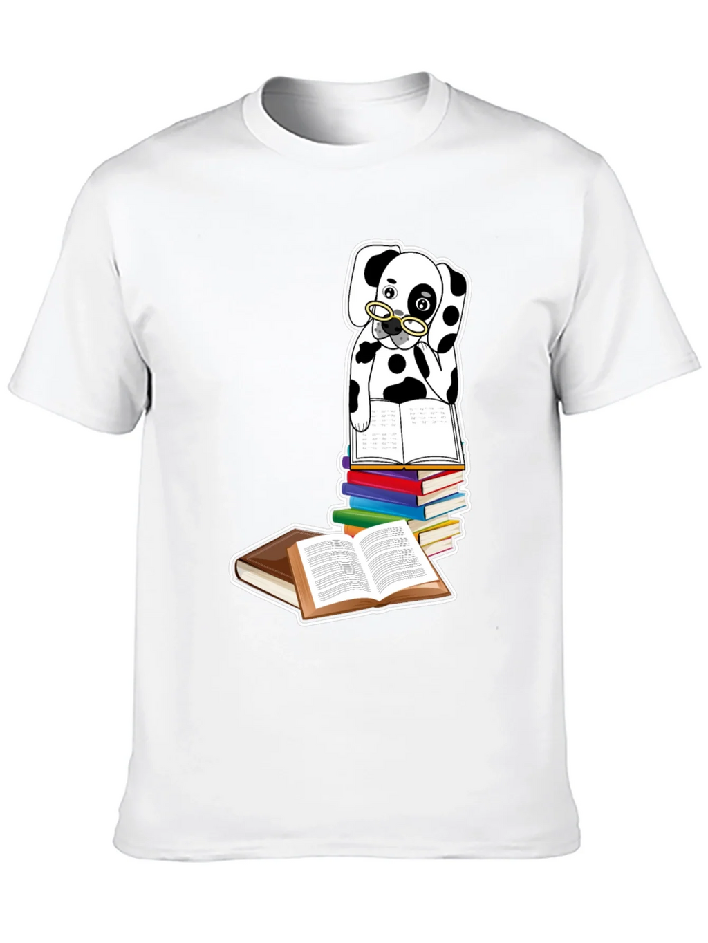 Dalmatian Dog Reading Books T-Shirt