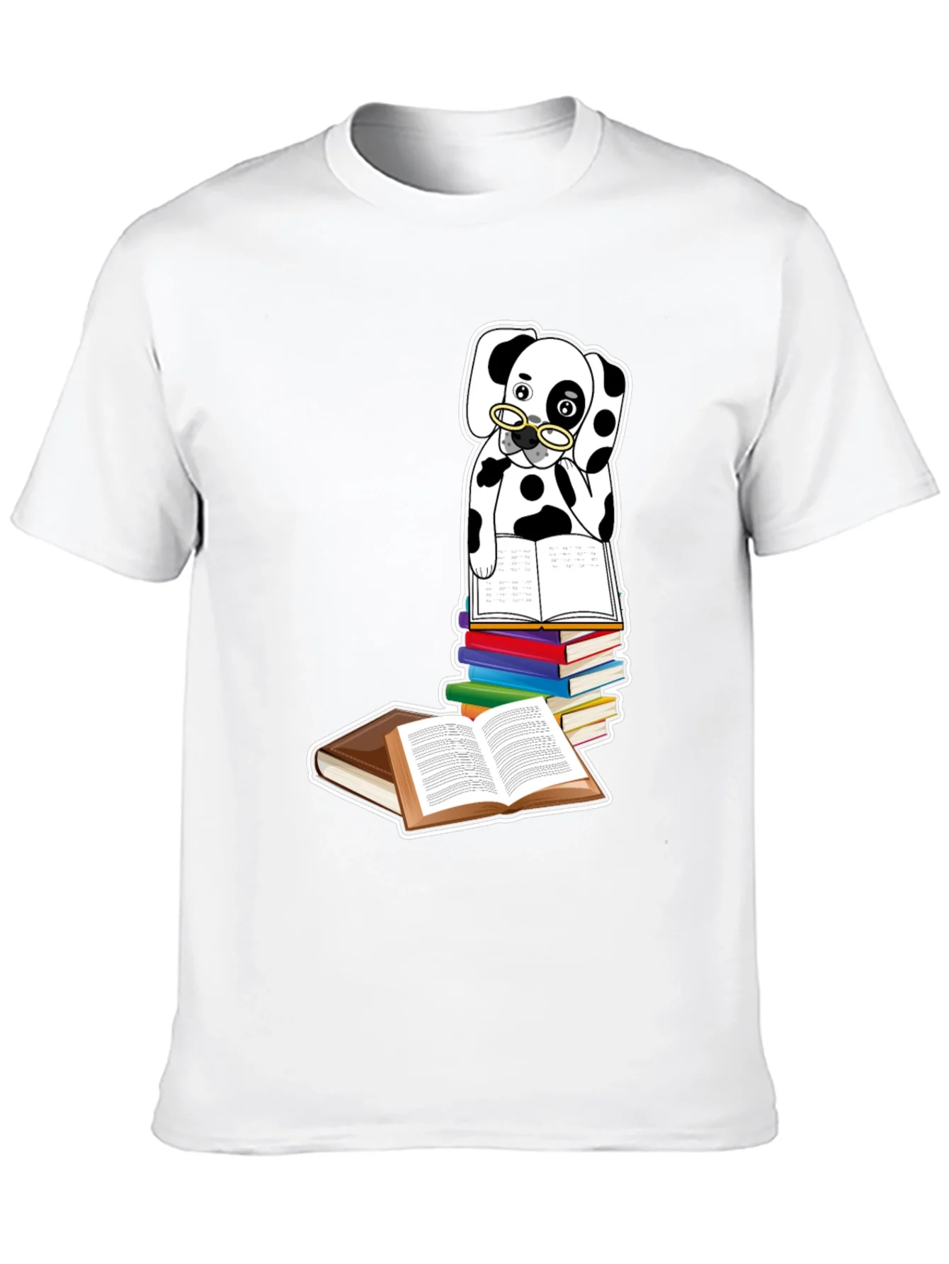 Dalmatian Dog Reading Books T-Shirt