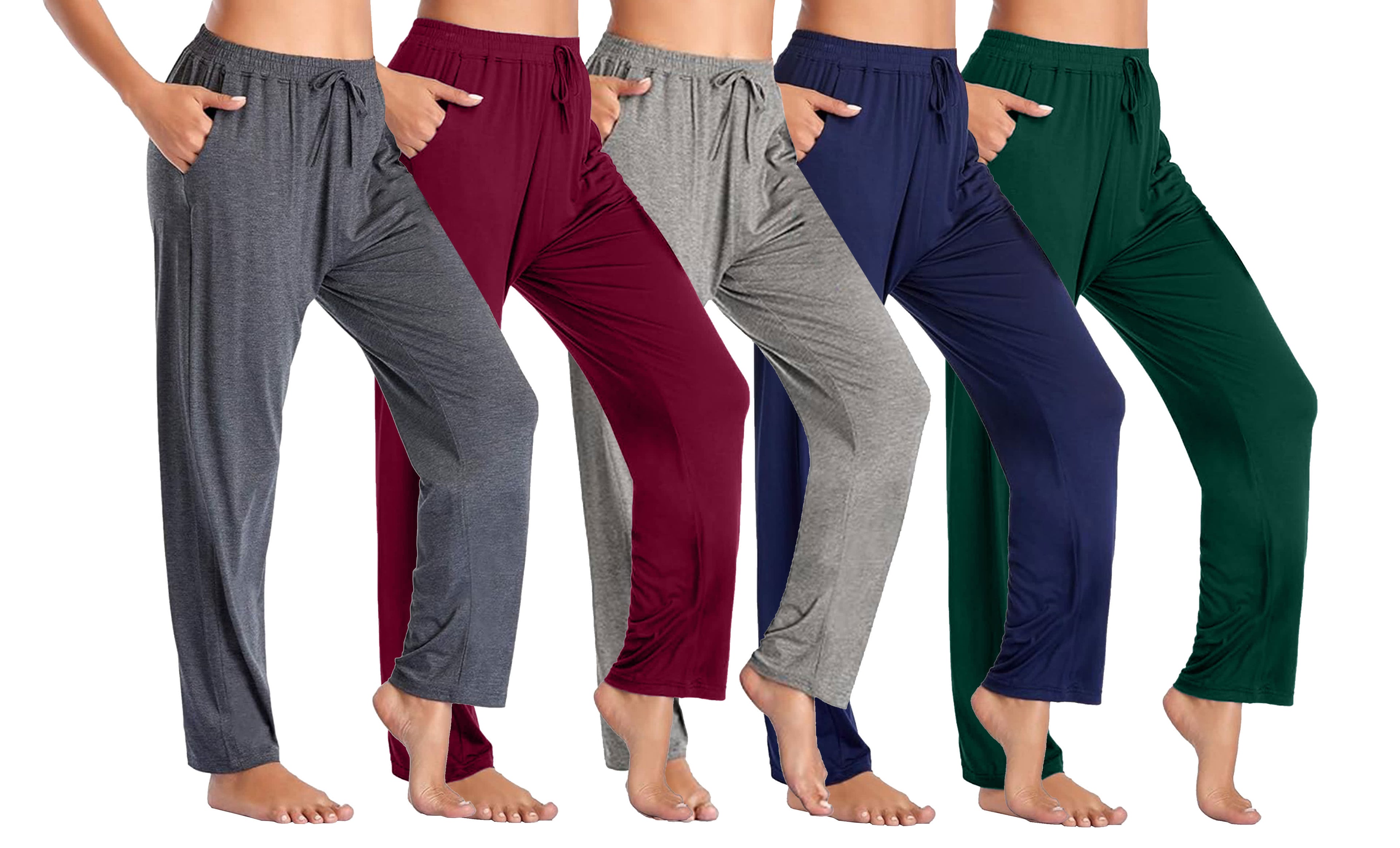 Blue Ice Women's Loose  Fit Classic Lounge Pants-5 Pack