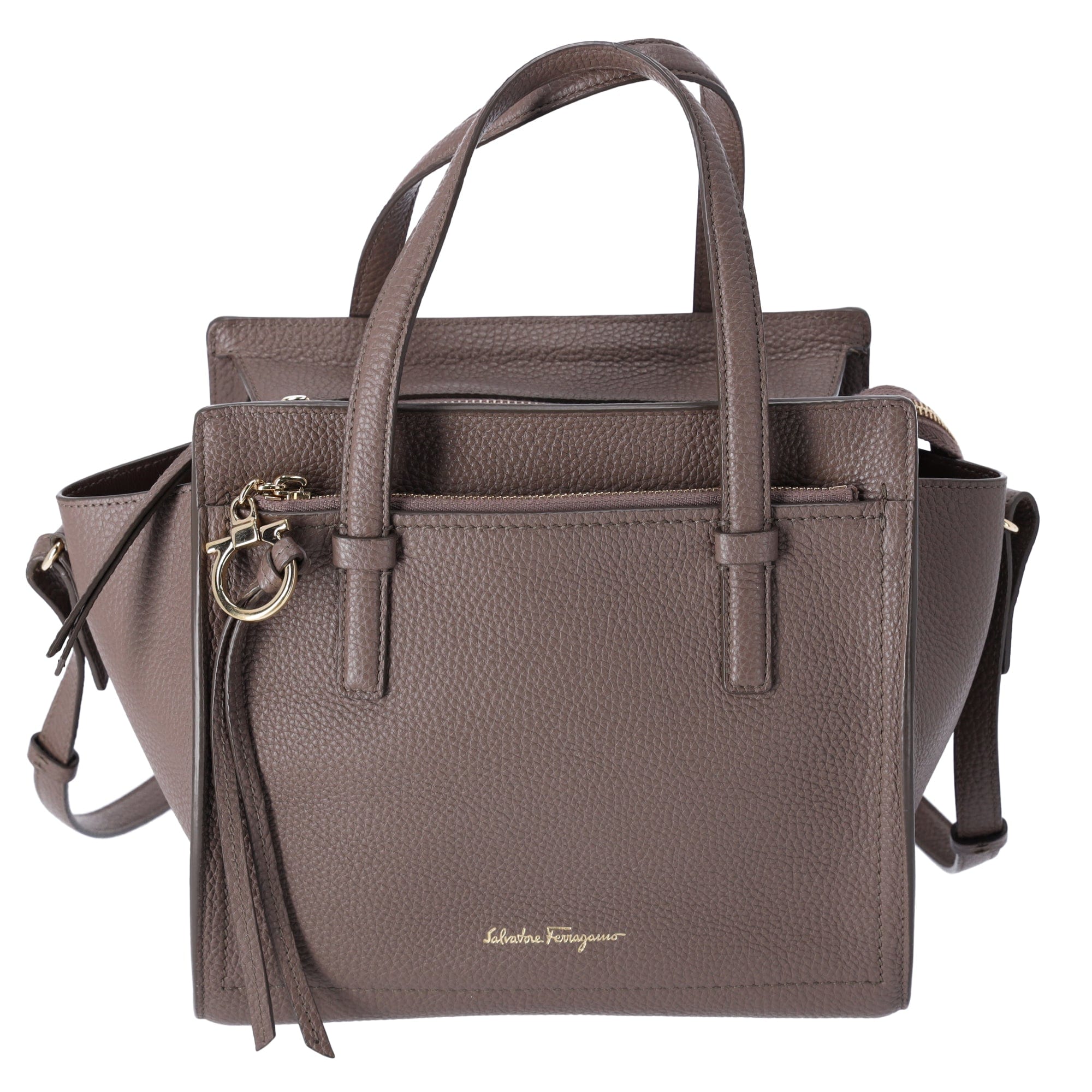 Salvatore Ferragamo Amy Handbag Gray Leather Small Crossbody