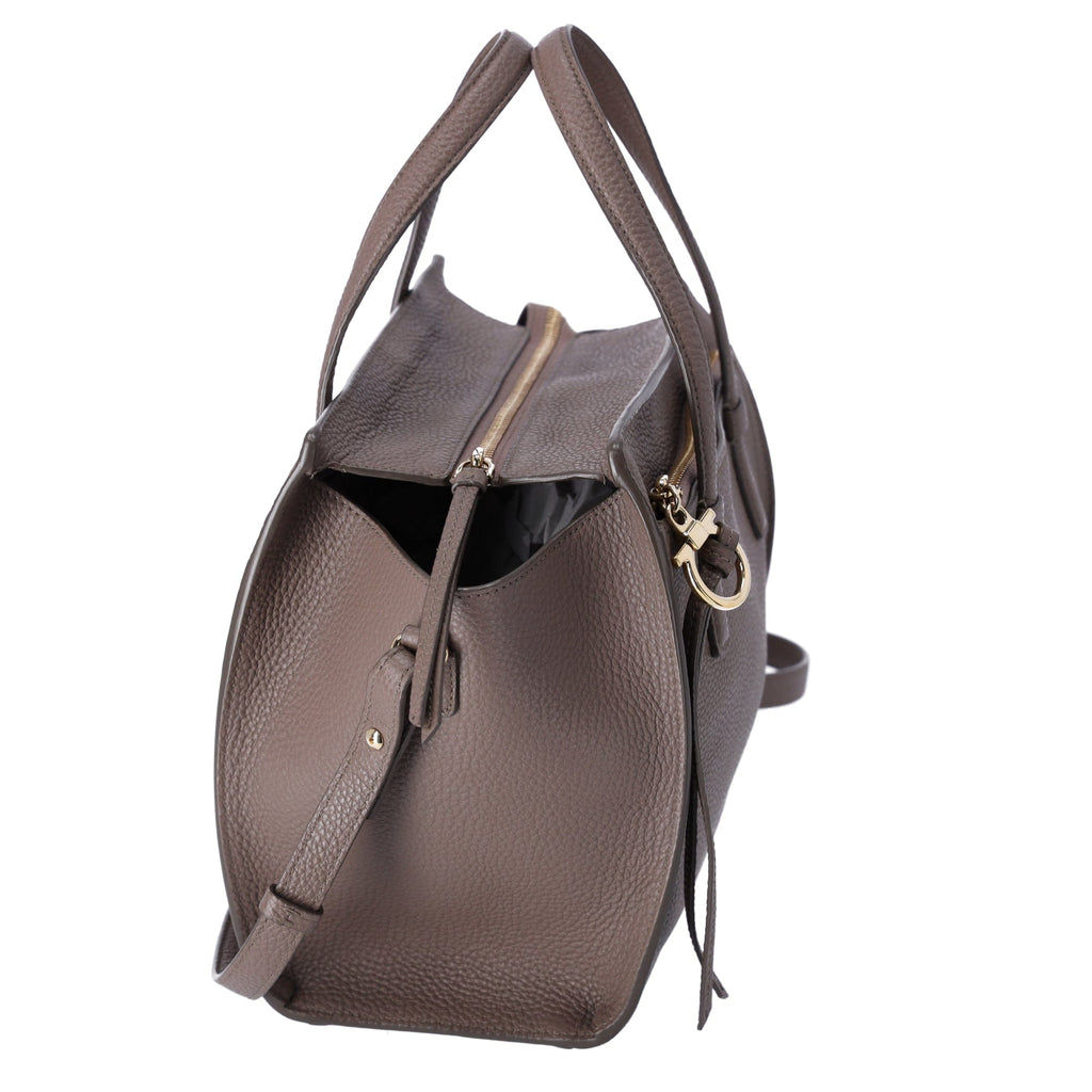 Salvatore Ferragamo Amy Handbag Gray Leather Small Crossbody