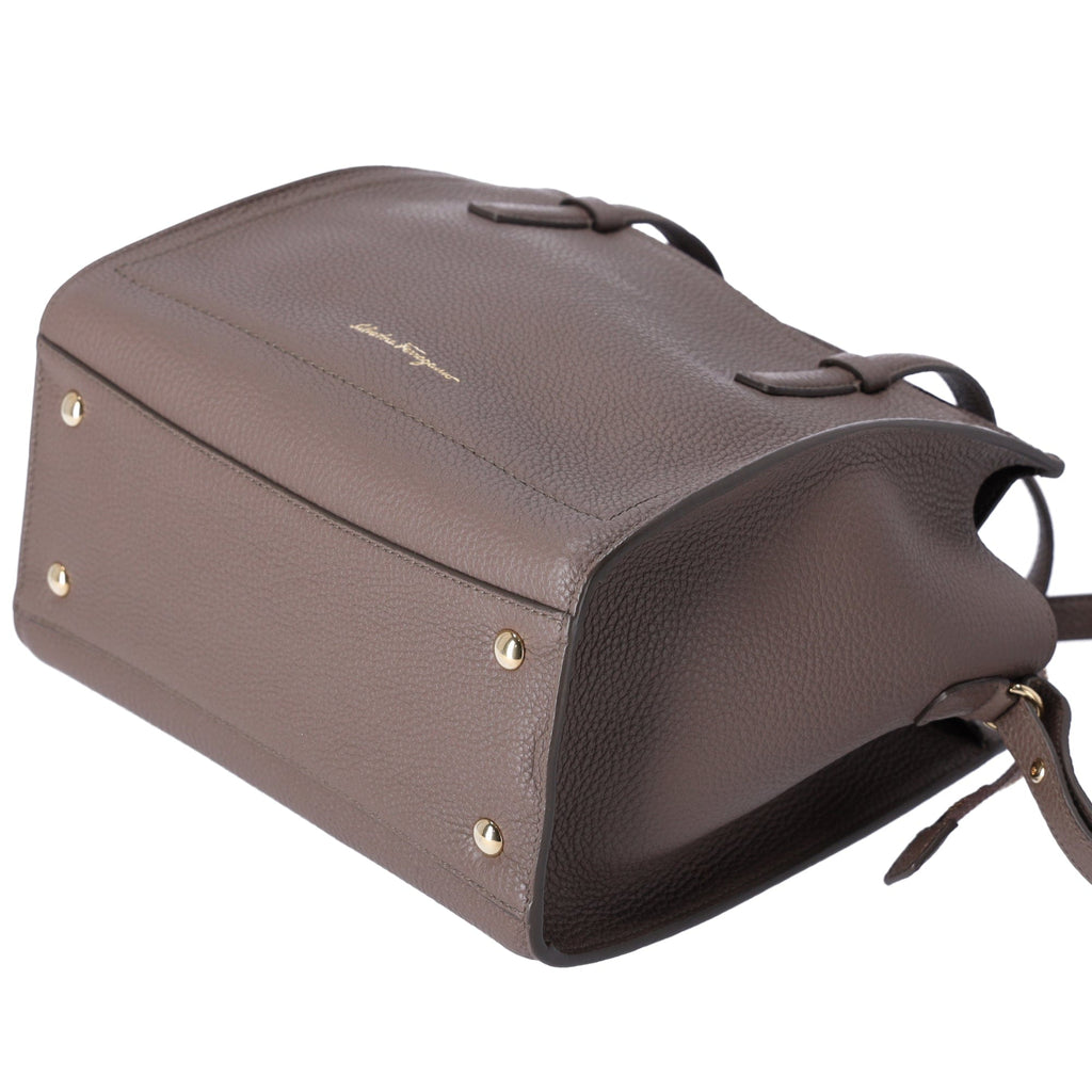Salvatore Ferragamo Amy Handbag Gray Leather Small Crossbody