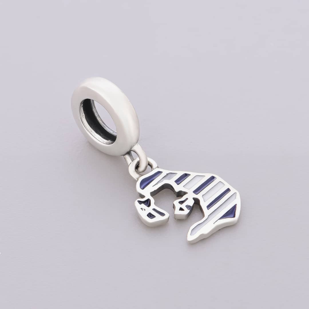 Santorini Island Map Flag Dangle Charm