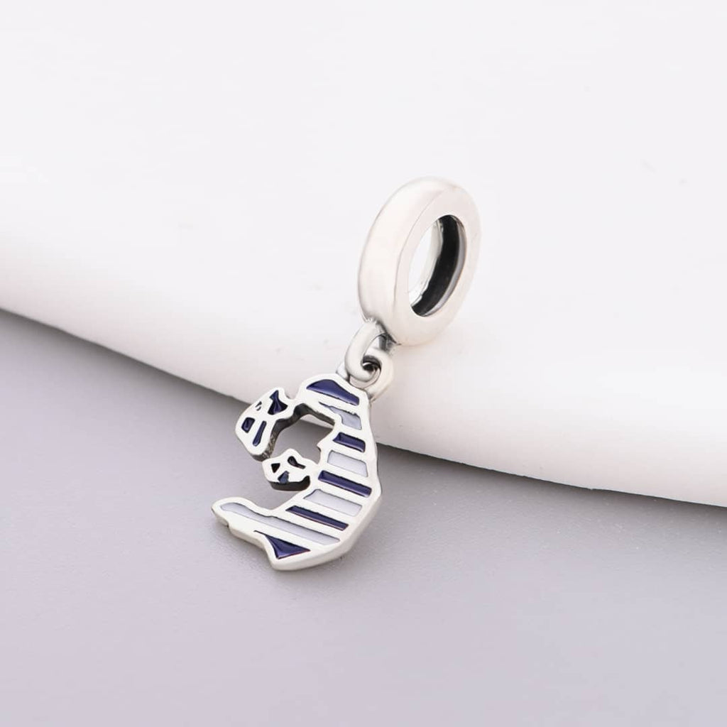 Santorini Island Map Flag Dangle Charm