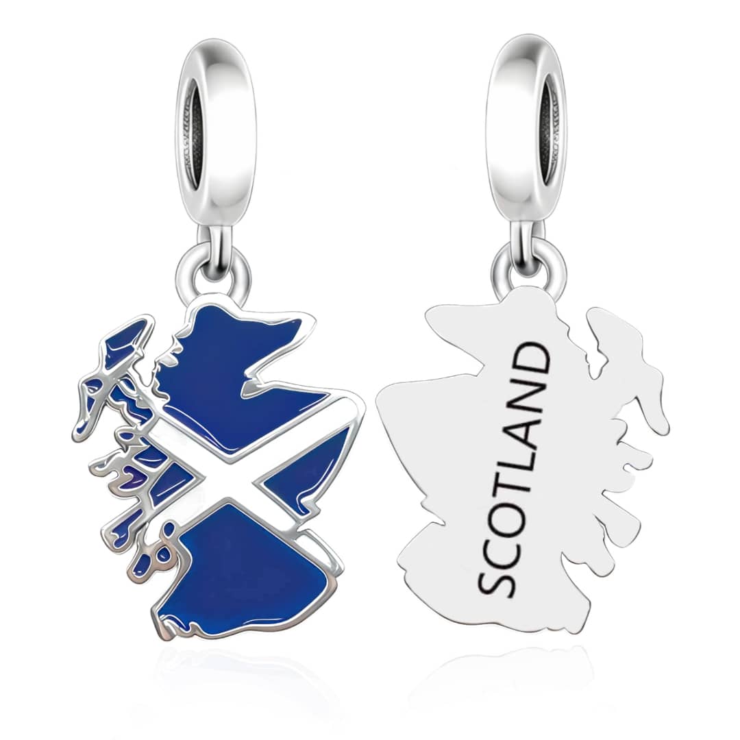 Scotland Map Flag Dangle Charm