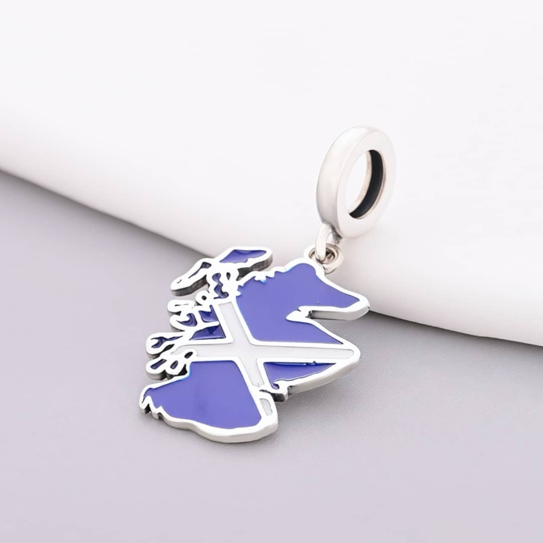 Scotland Map Flag Dangle Charm