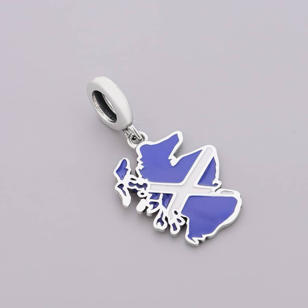 Scotland Map Flag Dangle Charm