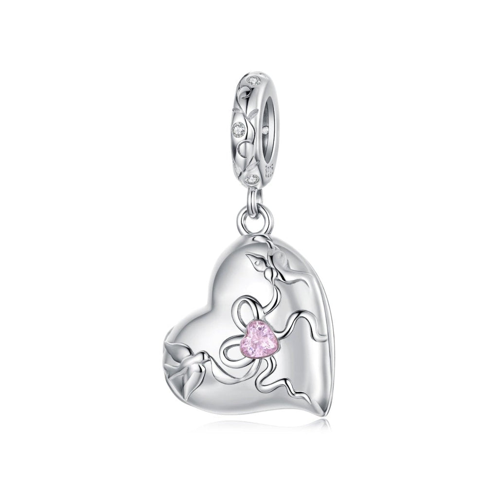 Secret Pink Heart Locket Dangle Charm