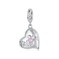 Secret Pink Heart Locket Dangle Charm
