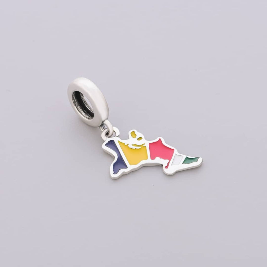 Seychelles Map Flag Dangle Charm
