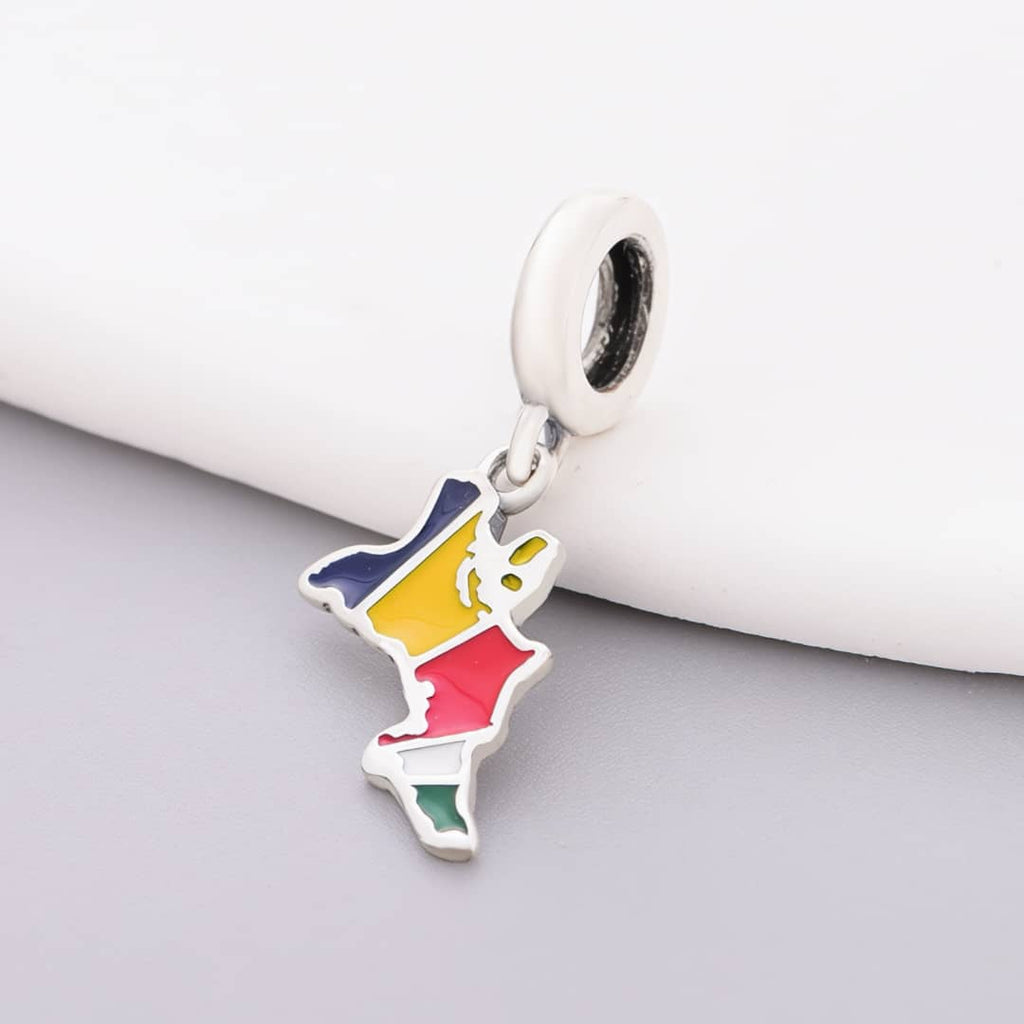 Seychelles Map Flag Dangle Charm