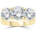 Certified 5Ct Three Stone Diamond Engagement Anniversary Ring 14k Gold Lab Grown Size Selectable