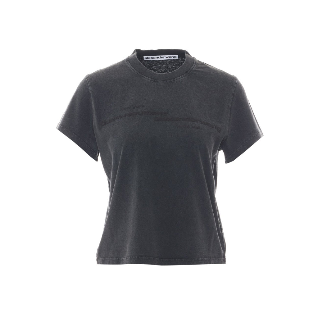 Alexander Wang Women Shrunken Mirrored Logo T-Shirt