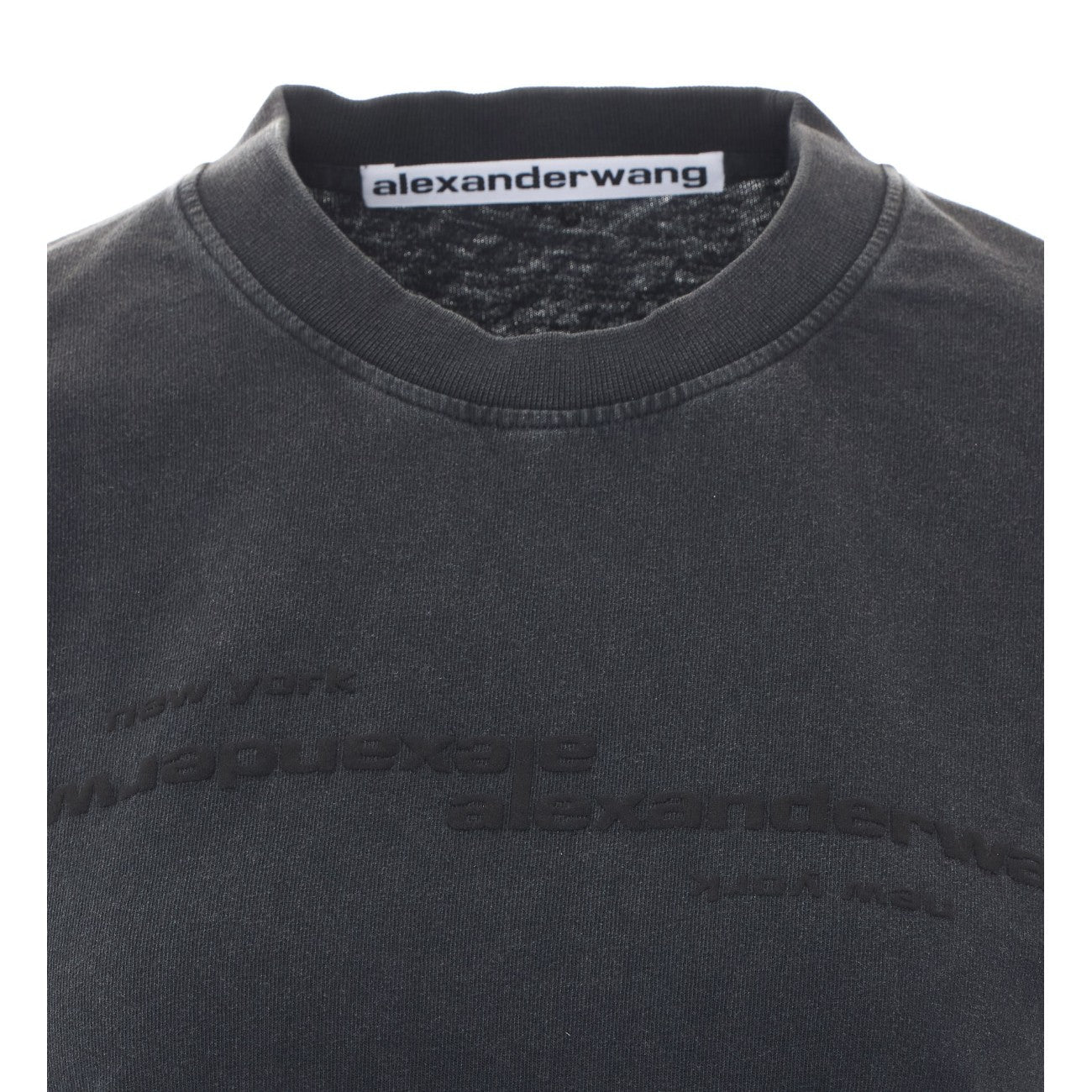 Alexander Wang Women Shrunken Mirrored Logo T-Shirt