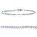 14k White Gold 1Ct TW Natural Diamond Tennis Line Bracelet 7"