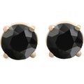 1 1/2 ct 14k Yellow Gold Round Black Diamond Studs Womens Earrings