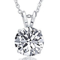 Certified 3Ct Round Solitaire Diamond Pendant 14k White Gold Necklace Lab Grown