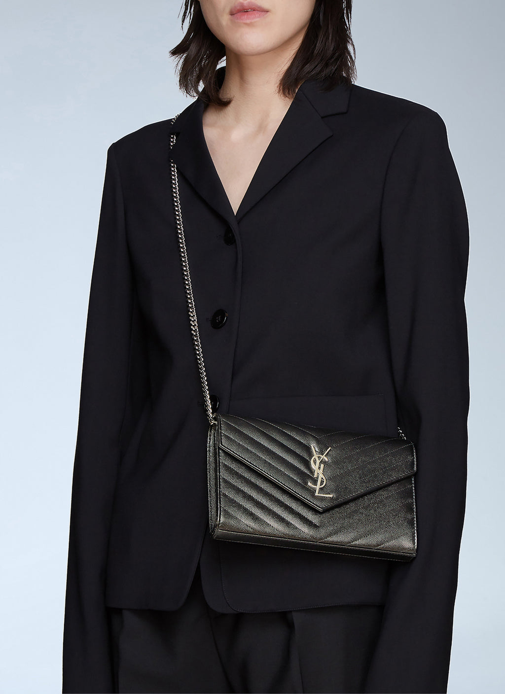 Saint Laurent Women Ysl Monogrammed Wallet Bag