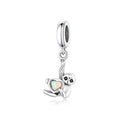 Sloth Hanging with Heart Stone Dangle Charm