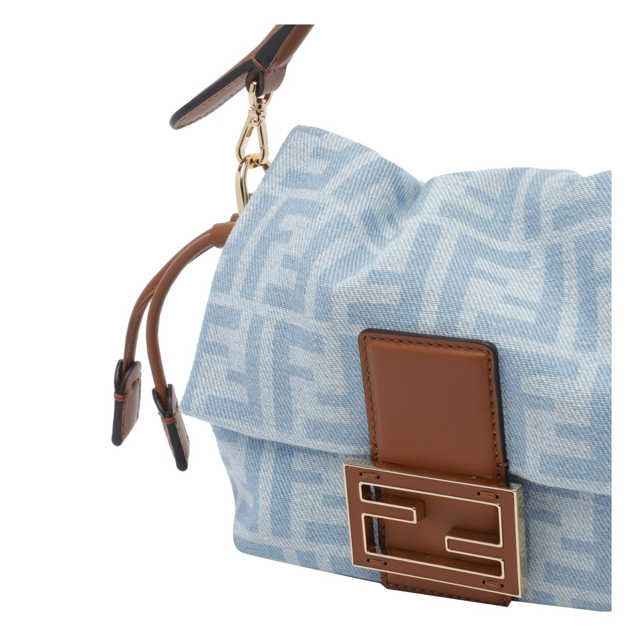 Fendi Women Small Mamma Baguette Denim Mini Bag