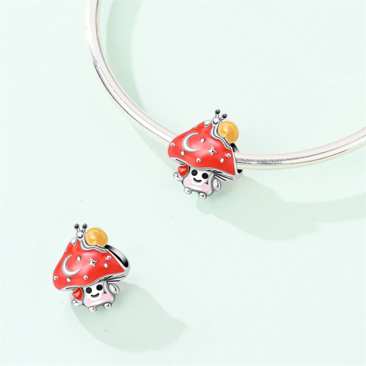 Snail on Magic Mushroom Charm