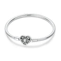 Sparkling Heart Clasp Snake Chain Bracelet