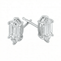 Certified 1Ct TW Long Hexagon Diamond Studs 14k White Gold Earrings Lab Grown