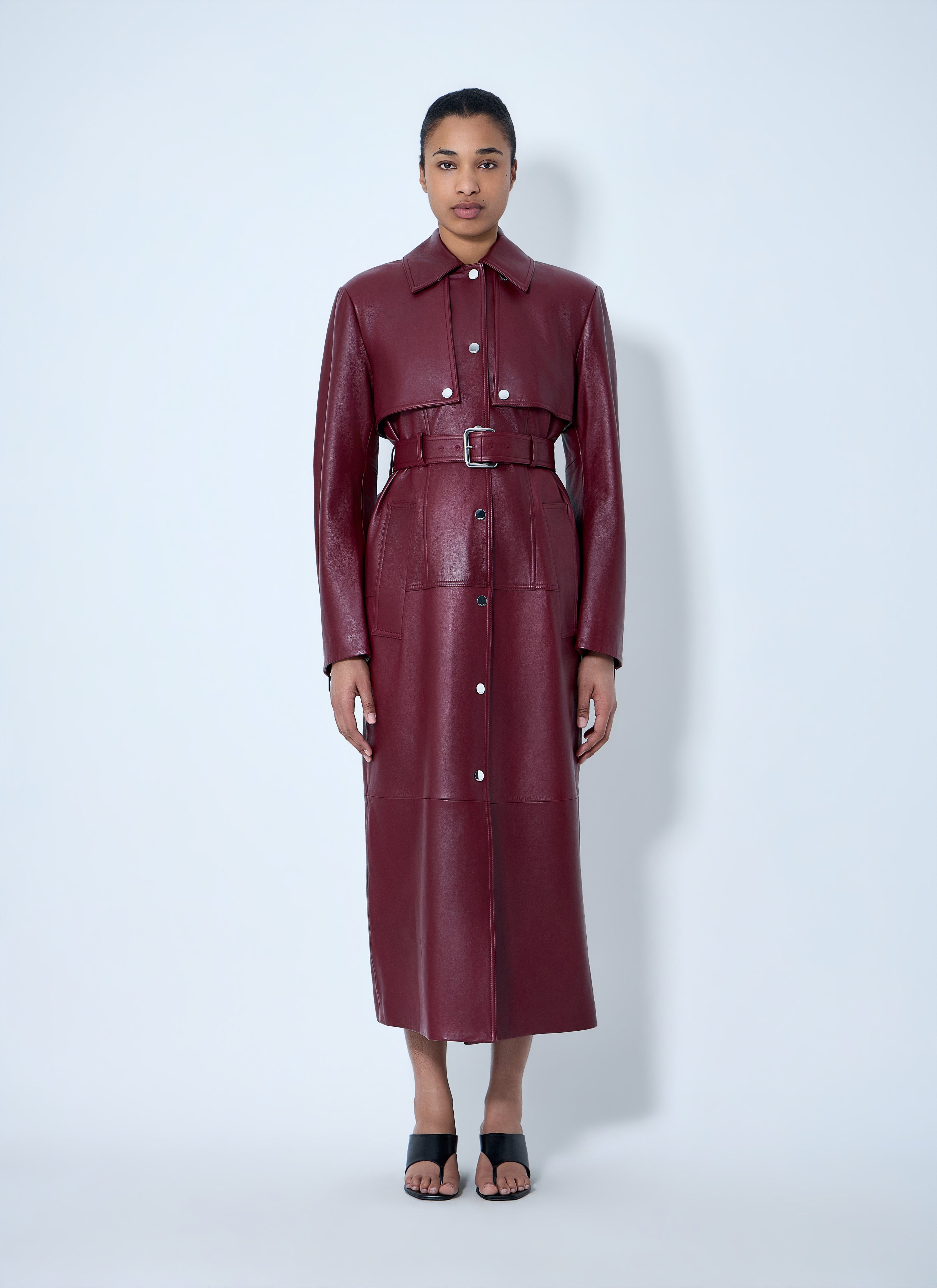 Sportmax Women Long Leather Coat
