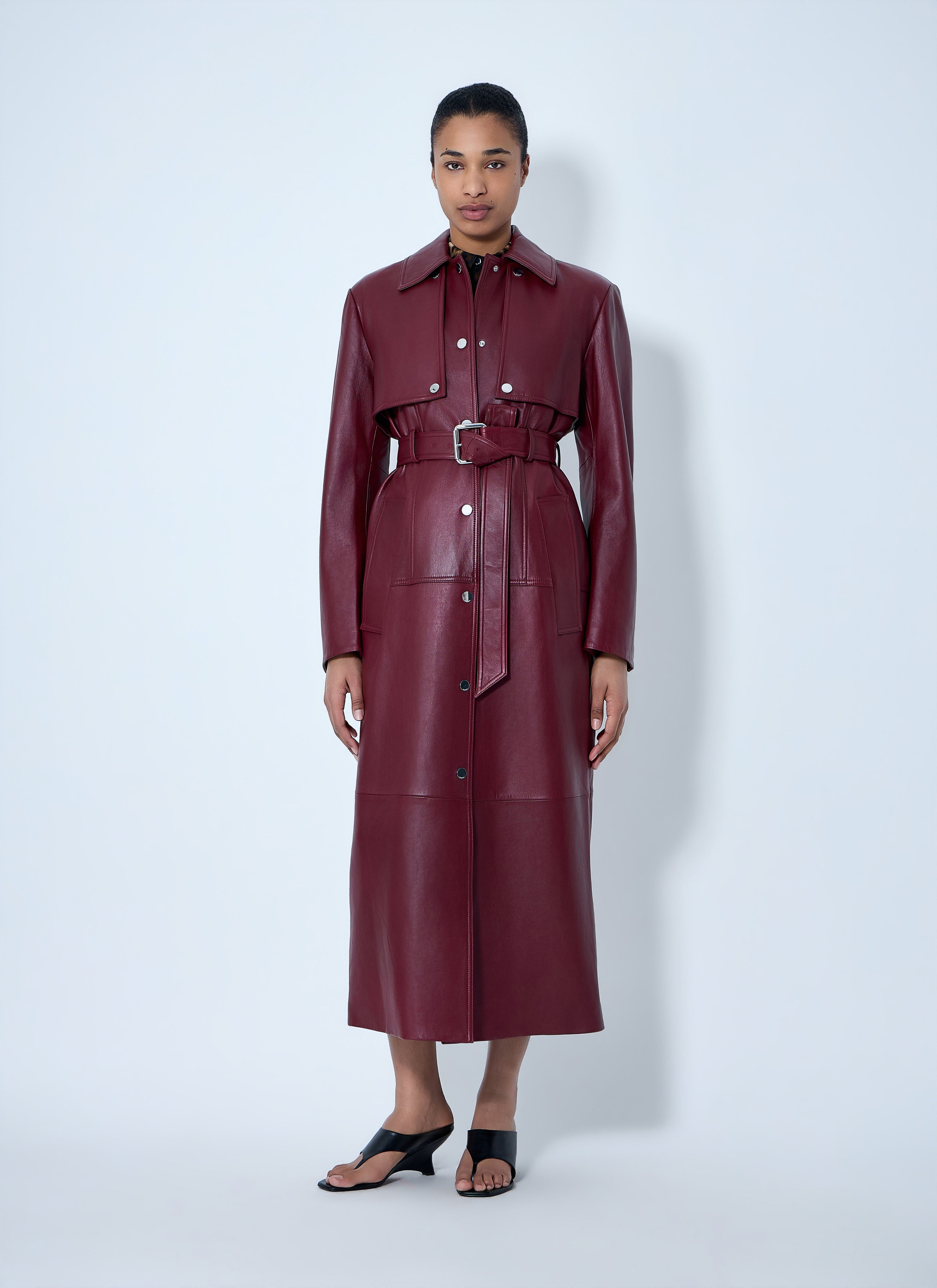 Sportmax Women Long Leather Coat