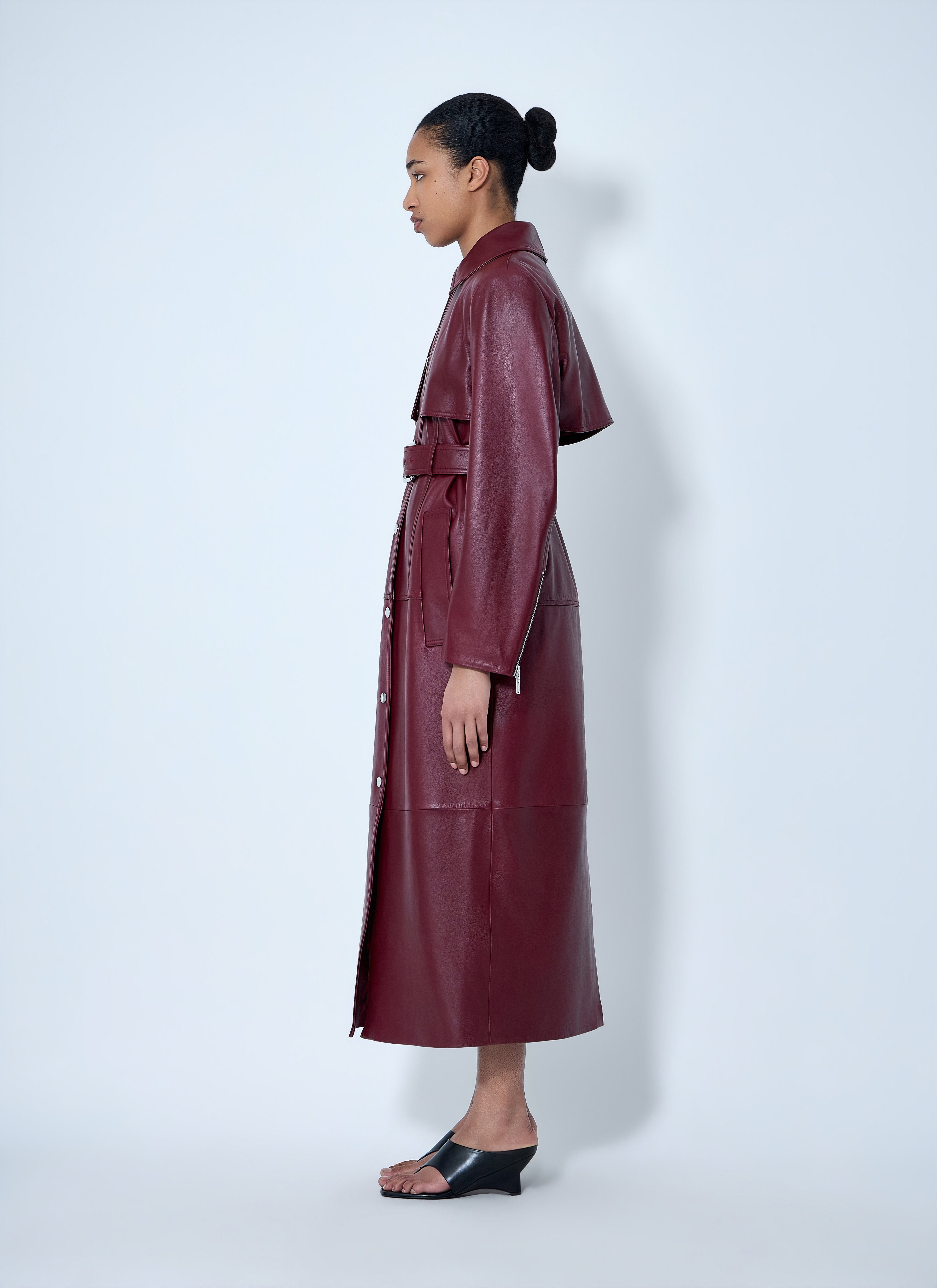 Sportmax Women Long Leather Coat