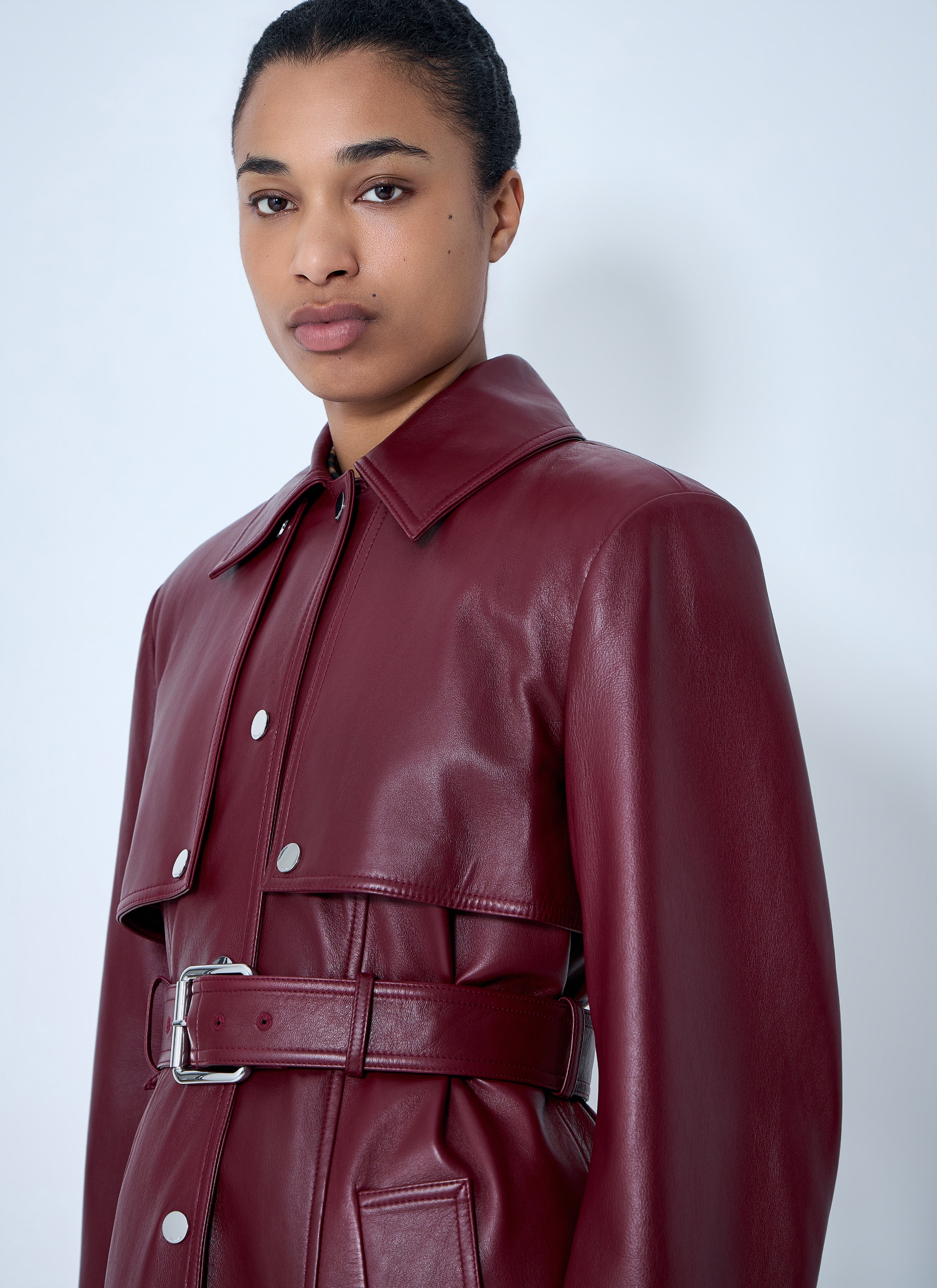 Sportmax Women Long Leather Coat