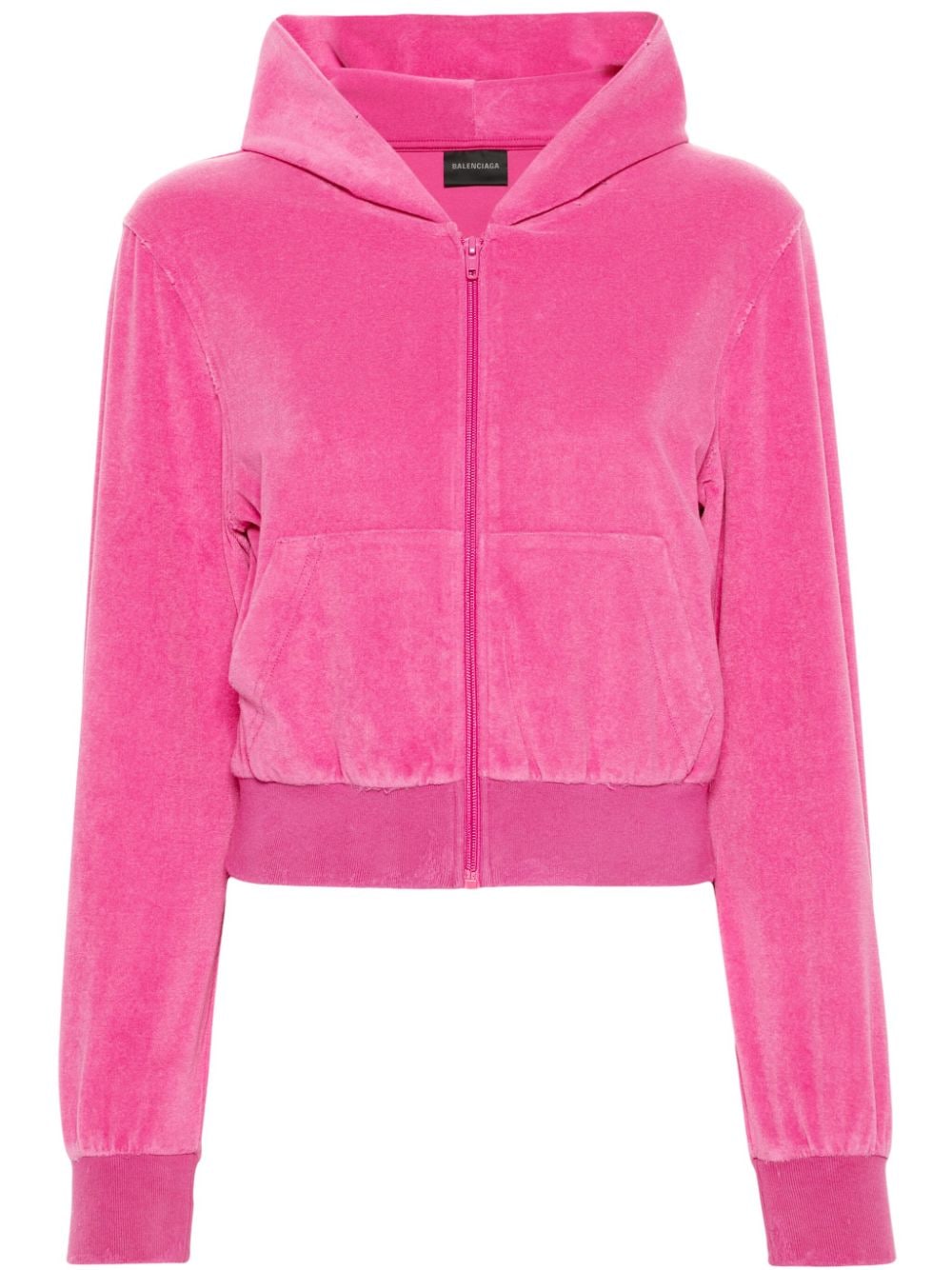 Balenciaga Women Velvet Zipped Hoodie