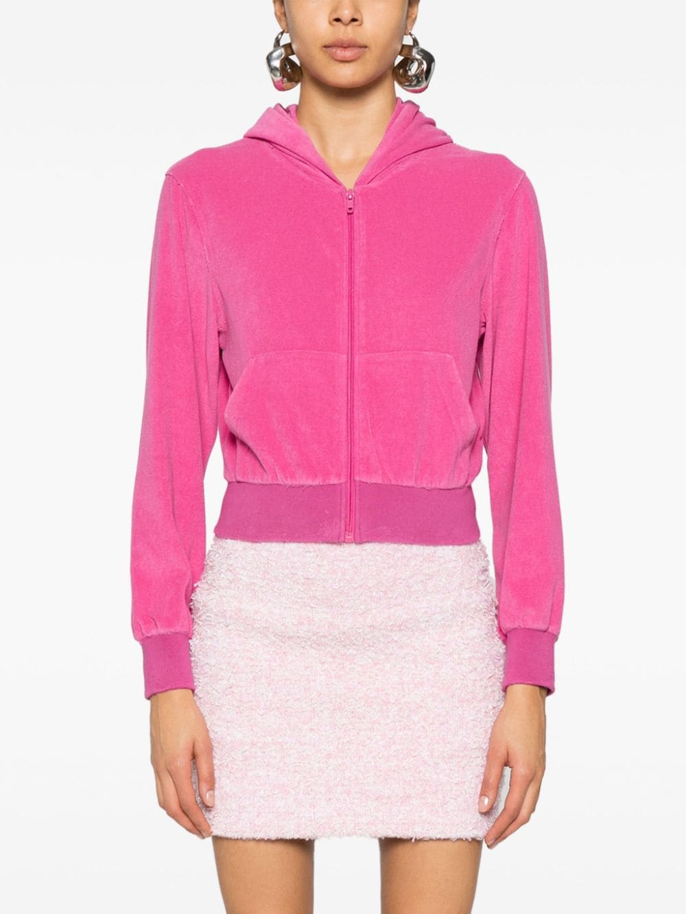 Balenciaga Women Velvet Zipped Hoodie