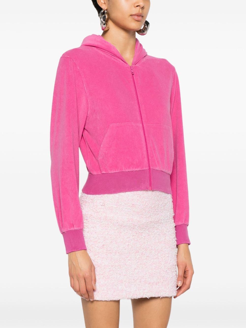 Balenciaga Women Velvet Zipped Hoodie