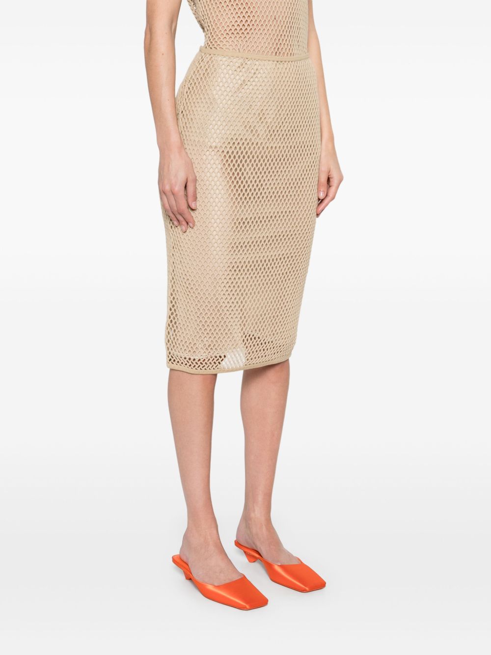 Prada Women Open-Knit Midi Skirt