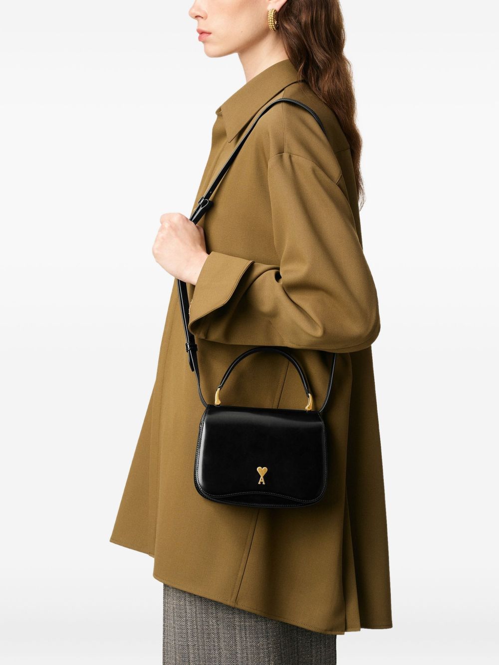 Ami Paris Women Paris Paris Leather Handbag
