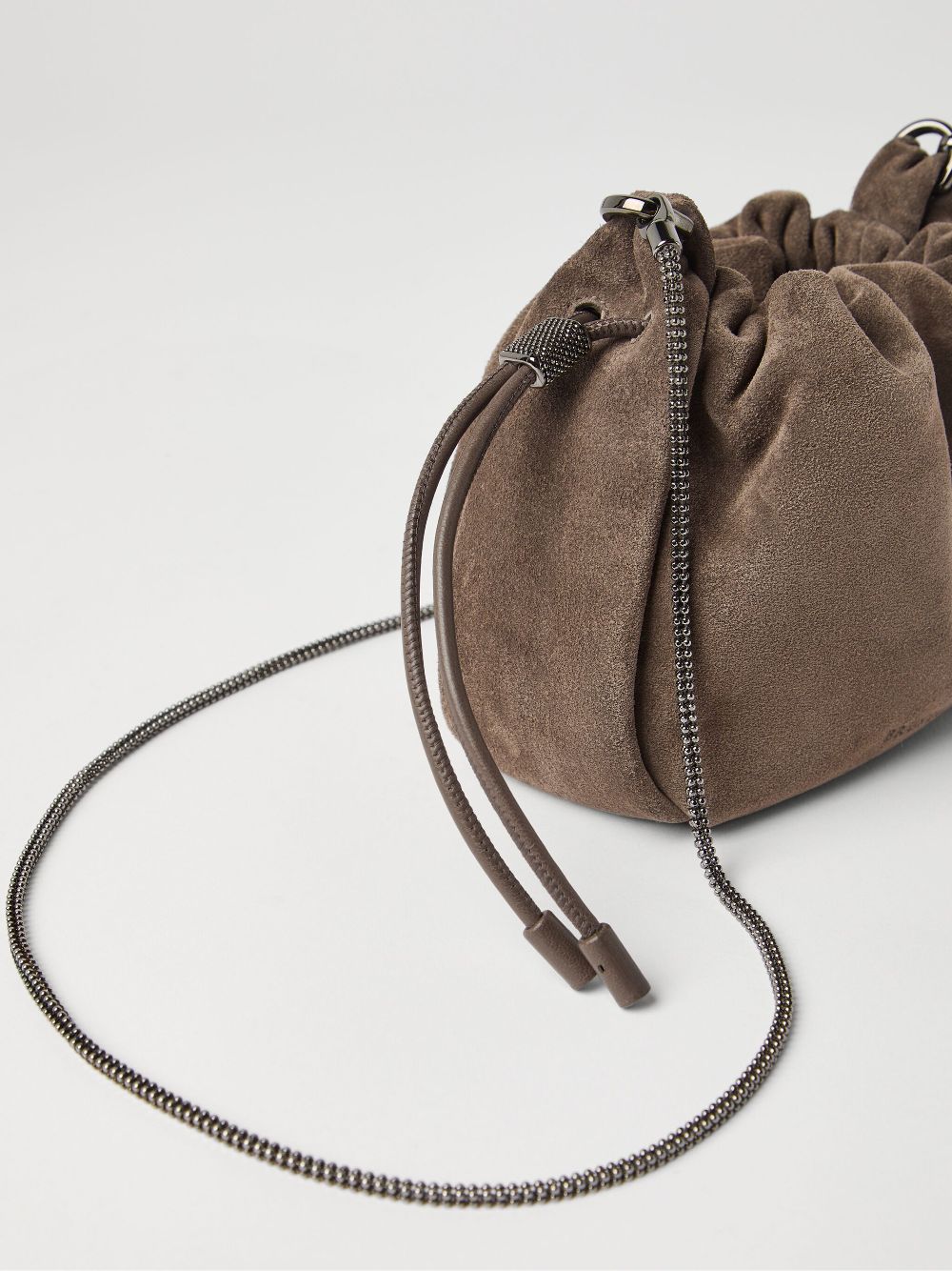 Brunello Cucinelli Women Mellow Mini Leather Bucket Bag