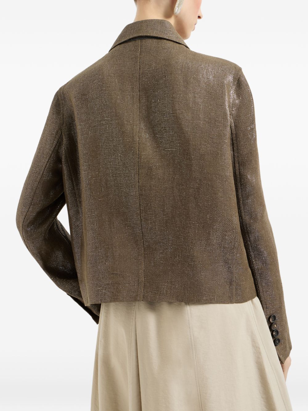 Brunello Cucinelli Women Linen Cropped Jacket