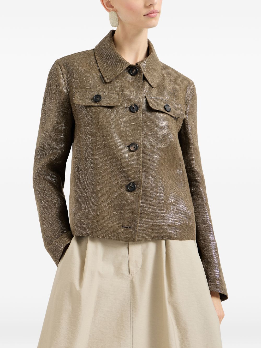 Brunello Cucinelli Women Linen Cropped Jacket