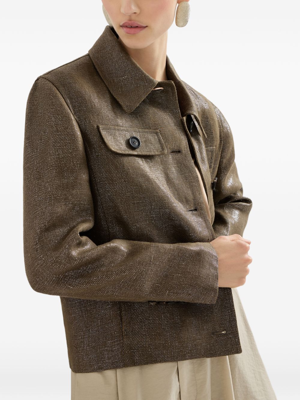 Brunello Cucinelli Women Linen Cropped Jacket