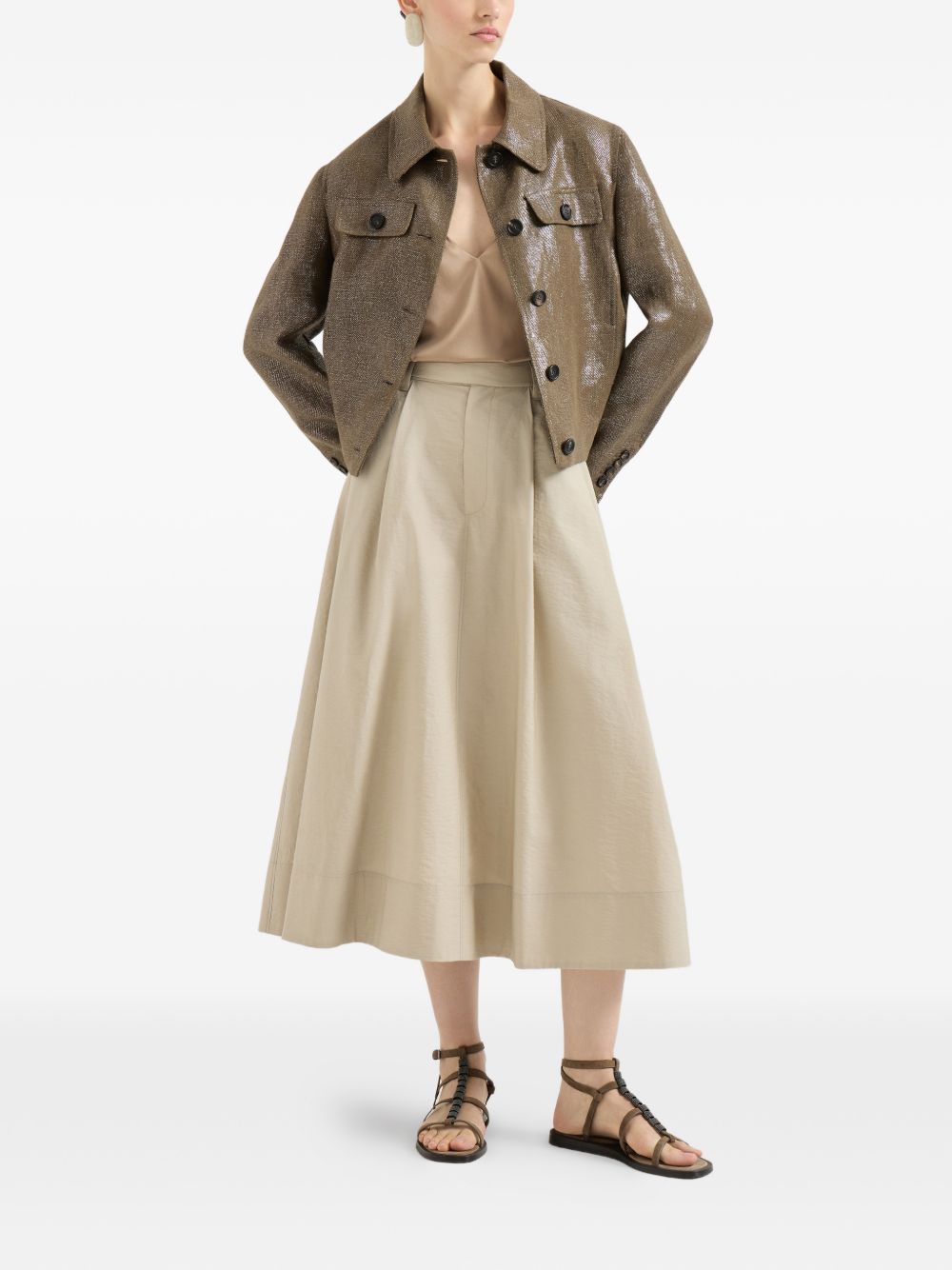 Brunello Cucinelli Women Linen Cropped Jacket