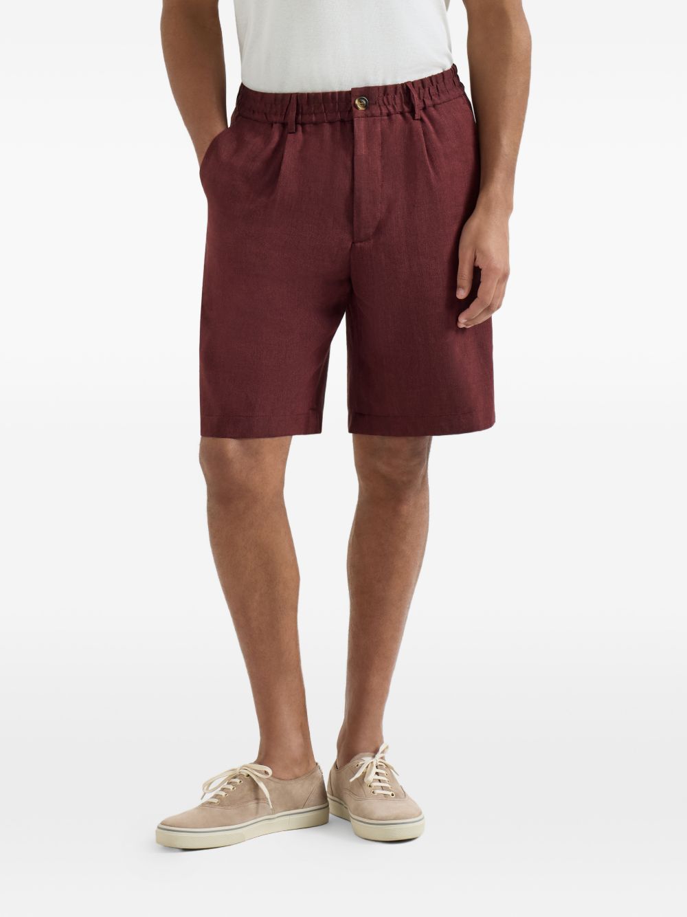 Brunello Cucinelli Men Linen Bermuda Shorts