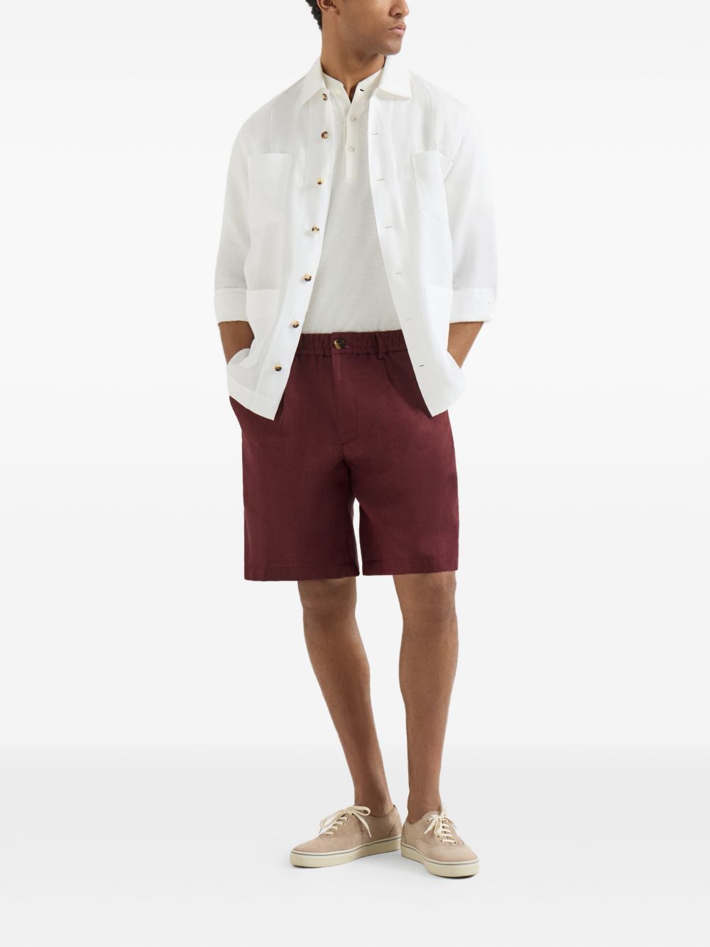 Brunello Cucinelli Men Linen Bermuda Shorts