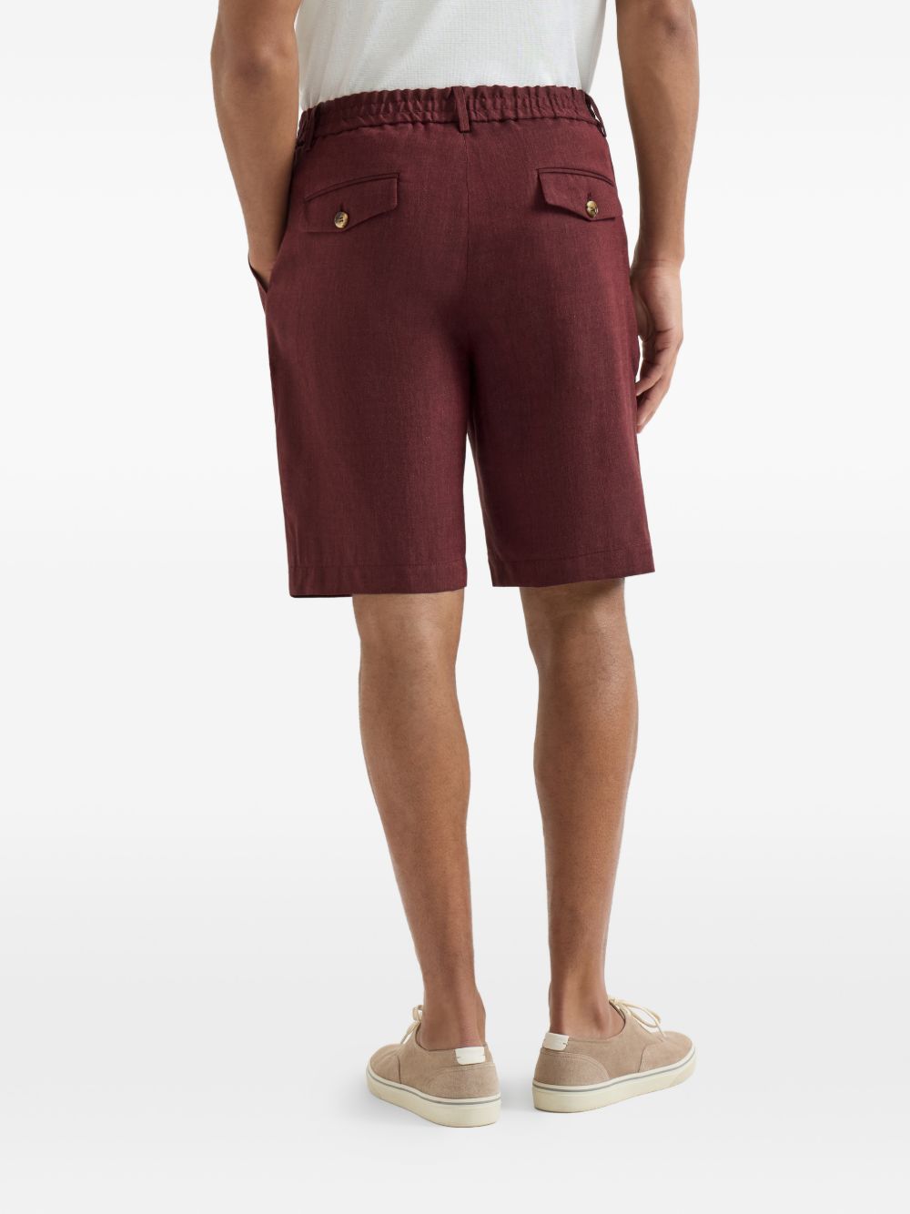Brunello Cucinelli Men Linen Bermuda Shorts