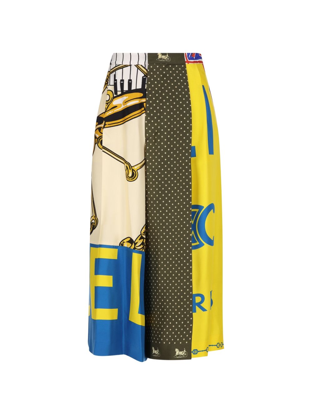 Celine Women Printed Silk Cropped Trousers