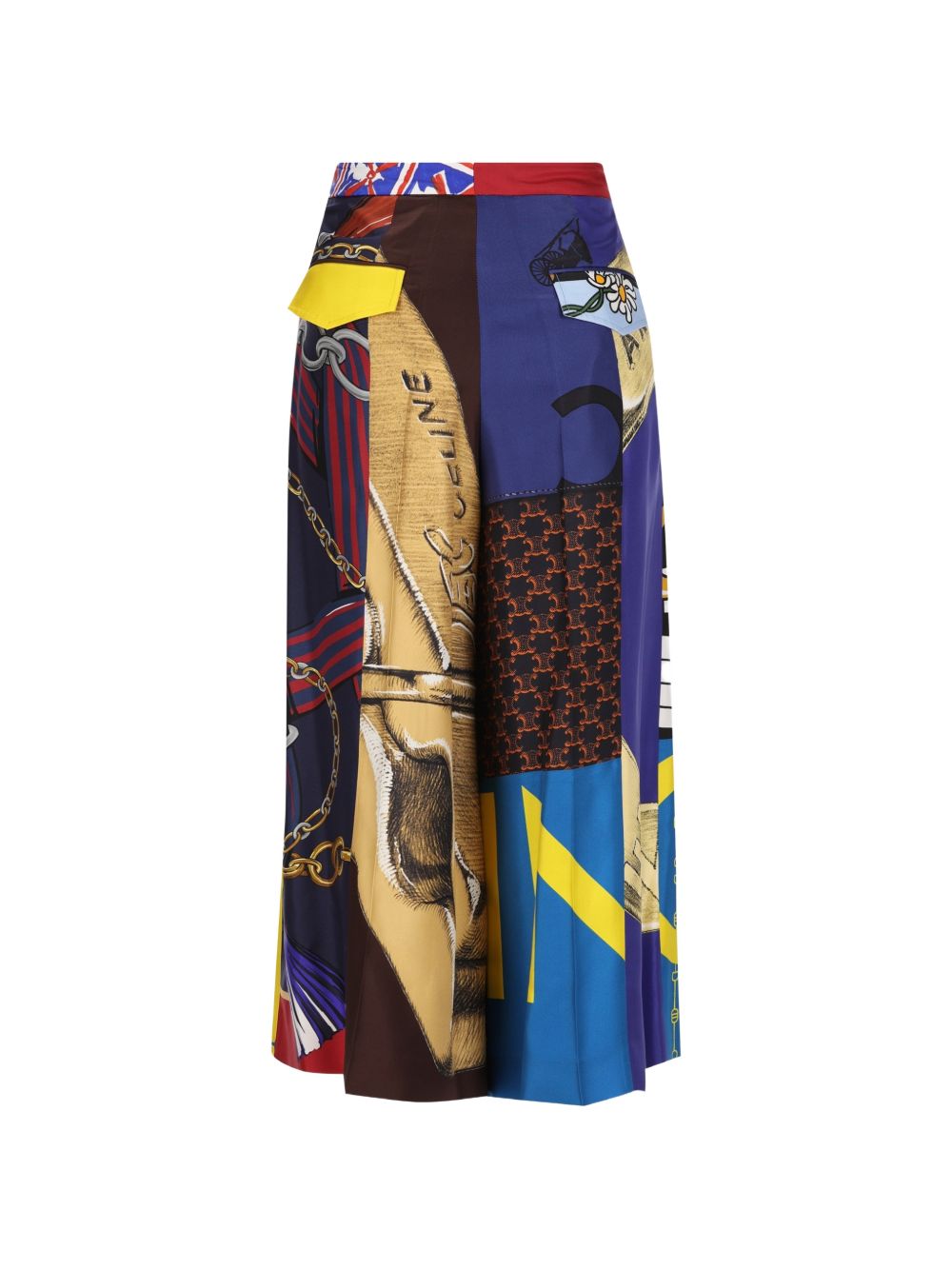 Celine Women Printed Silk Cropped Trousers