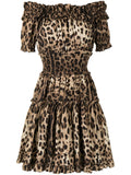 Dolce & Gabbana Women Leopard Print Short Dress