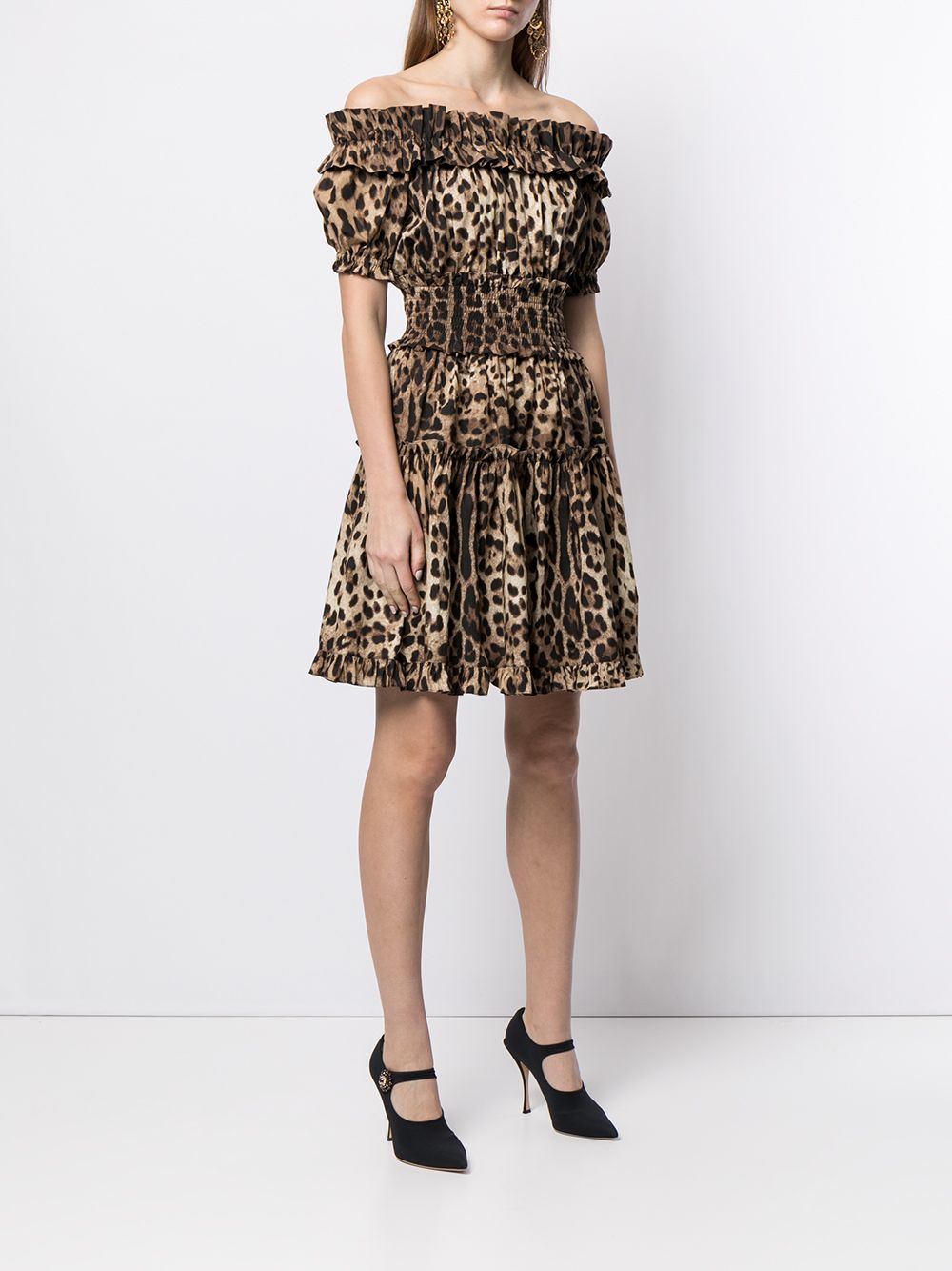 Dolce & Gabbana Women Leopard Print Short Dress
